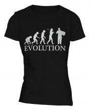 Accordian Player Evolution Ladies T-Shirt