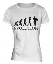 Accordian Player Evolution Ladies T-Shirt