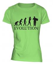 Accordian Player Evolution Ladies T-Shirt