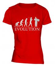 Accordian Player Evolution Ladies T-Shirt