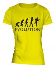 Acoustic Guitarist Evolution Ladies T-Shirt
