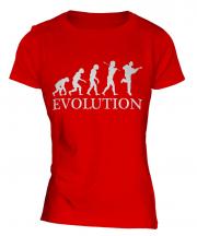Acoustic Guitarist Evolution Ladies T-Shirt