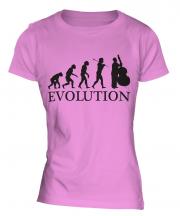 Double Bass Player Evolution Ladies T-Shirt