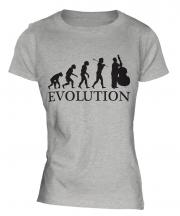 Double Bass Player Evolution Ladies T-Shirt