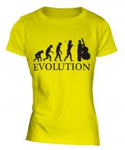 Double Bass Player Evolution Ladies T-Shirt