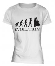 Double Bass Player Evolution Ladies T-Shirt