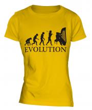 Harp Player Evolution Ladies T-Shirt