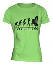 Harp Player Evolution Ladies T-Shirt
