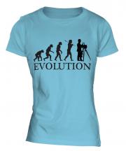 Vintage Photographer Evolution Ladies T-Shirt