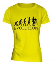 Vintage Photographer Evolution Ladies T-Shirt