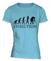 Retro Photographer Evolution Ladies T-Shirt