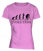 Retro Photographer Evolution Ladies T-Shirt