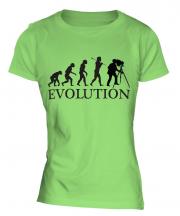 Retro Photographer Evolution Ladies T-Shirt