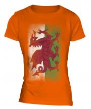 Wales Faded Flag Ladies T-Shirt