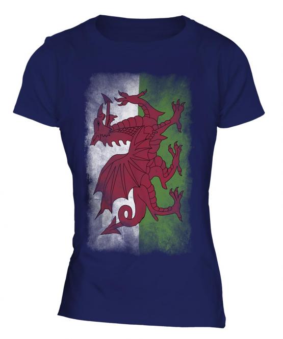Wales Faded Flag Ladies T-Shirt