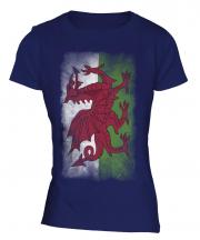 Wales Faded Flag Ladies T-Shirt
