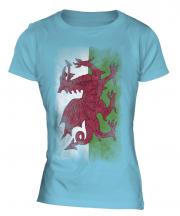 Wales Faded Flag Ladies T-Shirt