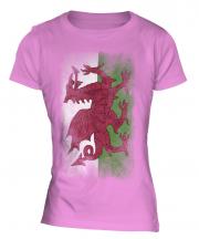 Wales Faded Flag Ladies T-Shirt