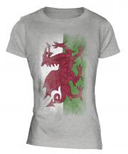 Wales Faded Flag Ladies T-Shirt