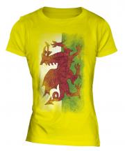 Wales Faded Flag Ladies T-Shirt