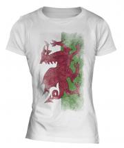 Wales Faded Flag Ladies T-Shirt