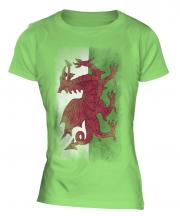 Wales Faded Flag Ladies T-Shirt