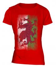 Wales Faded Flag Ladies T-Shirt
