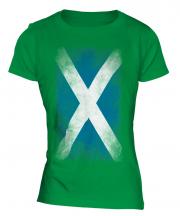 Scotland Faded Flag Ladies T-Shirt