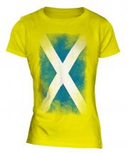 Scotland Faded Flag Ladies T-Shirt