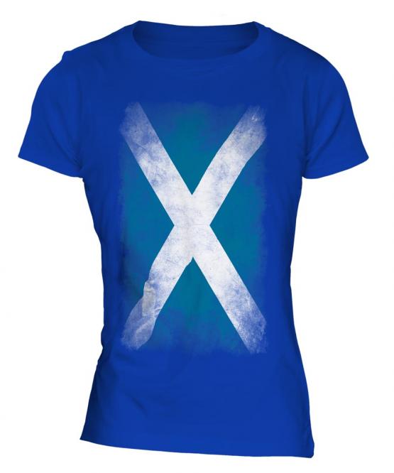 Scotland Faded Flag Ladies T-Shirt