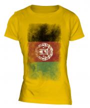 Afghanistan Faded Flag Ladies T-Shirt
