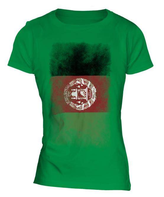 Afghanistan Faded Flag Ladies T-Shirt