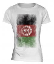 Afghanistan Faded Flag Ladies T-Shirt