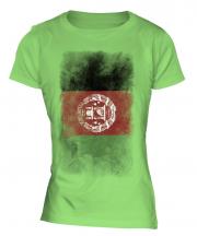 Afghanistan Faded Flag Ladies T-Shirt