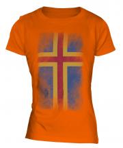 Aland Faded Flag Ladies T-Shirt