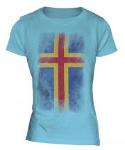 Aland Faded Flag Ladies T-Shirt