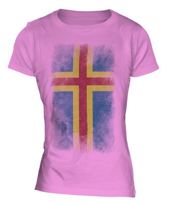 Aland Faded Flag Ladies T-Shirt