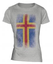 Aland Faded Flag Ladies T-Shirt