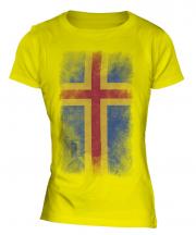 Aland Faded Flag Ladies T-Shirt