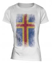 Aland Faded Flag Ladies T-Shirt