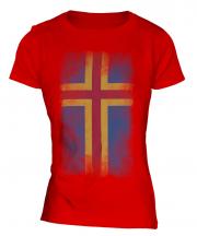 Aland Faded Flag Ladies T-Shirt