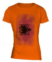 Albania Faded Flag Ladies T-Shirt