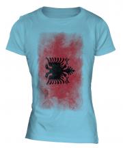Albania Faded Flag Ladies T-Shirt