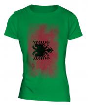 Albania Faded Flag Ladies T-Shirt