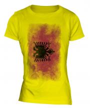 Albania Faded Flag Ladies T-Shirt