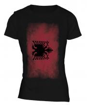 Albania Faded Flag Ladies T-Shirt