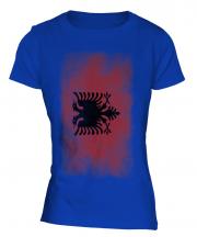Albania Faded Flag Ladies T-Shirt