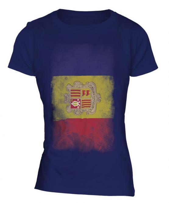Andorra Faded Flag Ladies T-Shirt