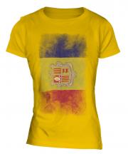 Andorra Faded Flag Ladies T-Shirt