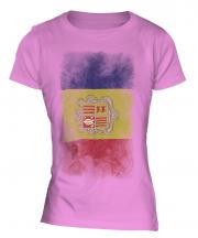 Andorra Faded Flag Ladies T-Shirt